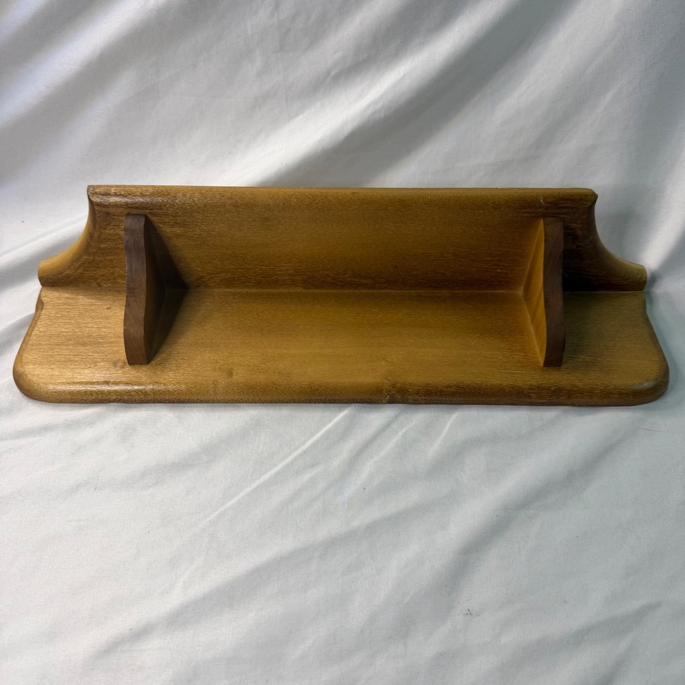 Vintage Handmade Wooden Wall Shelf Rustic Brown Floating Display Ledge 15.5 Inch